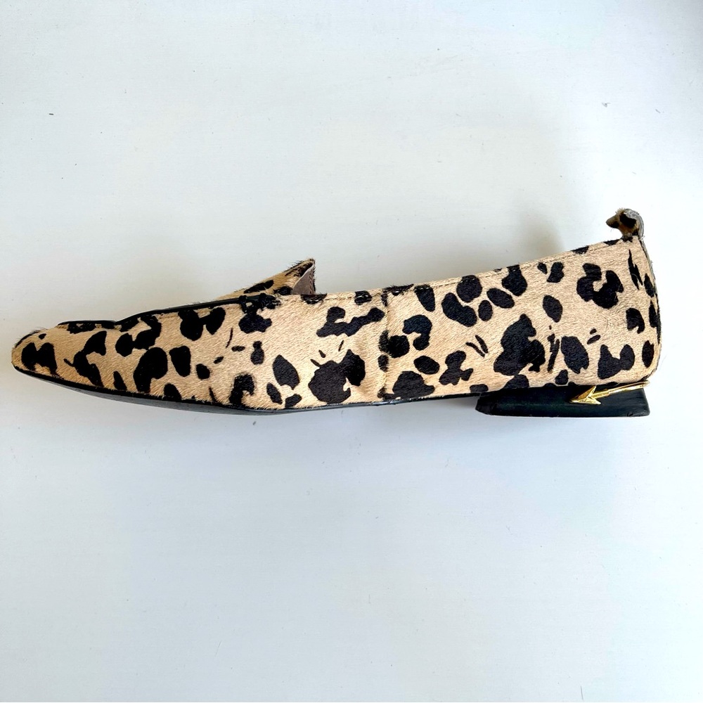 Rebel Wilson Emma Leopard Calfskin Leather Slip On Loafer